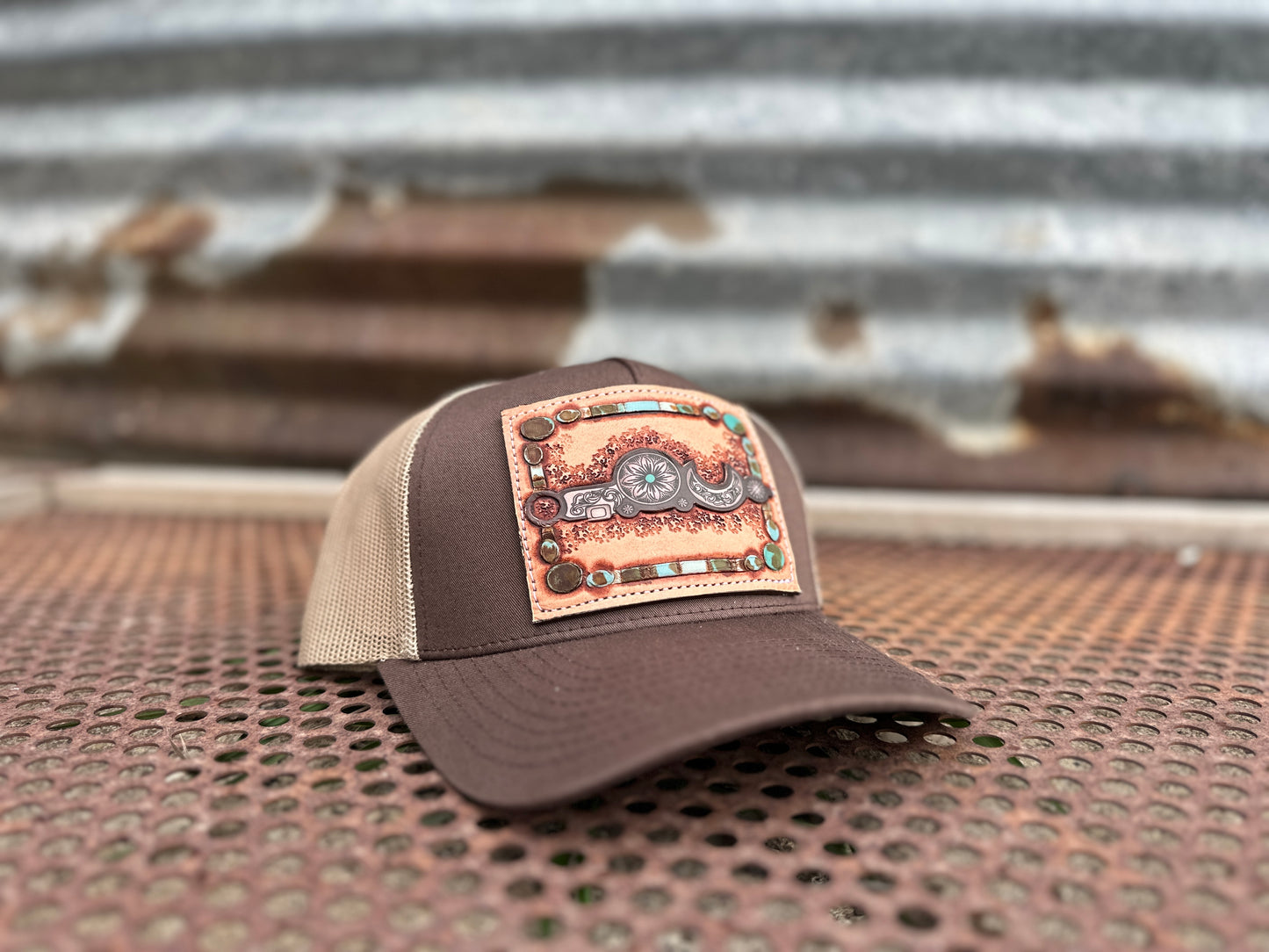 Bridle Bit Hand Tooled Low Profile Trucker Cap