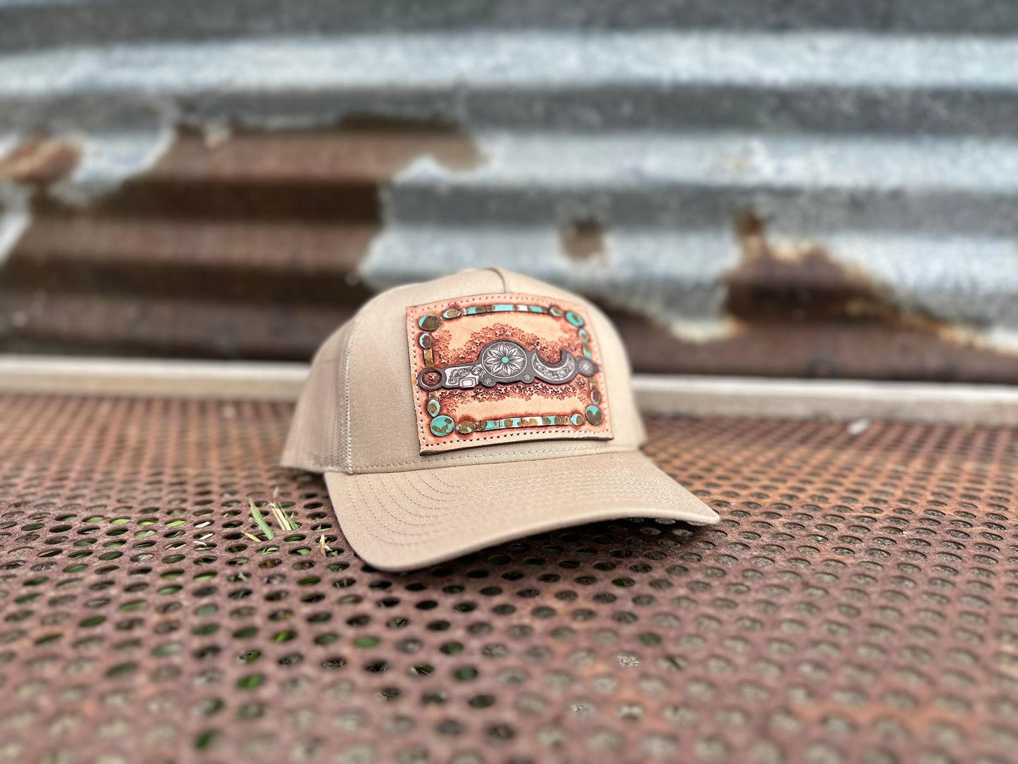 Bridle Bit Hand Tooled Low Profile Trucker Cap