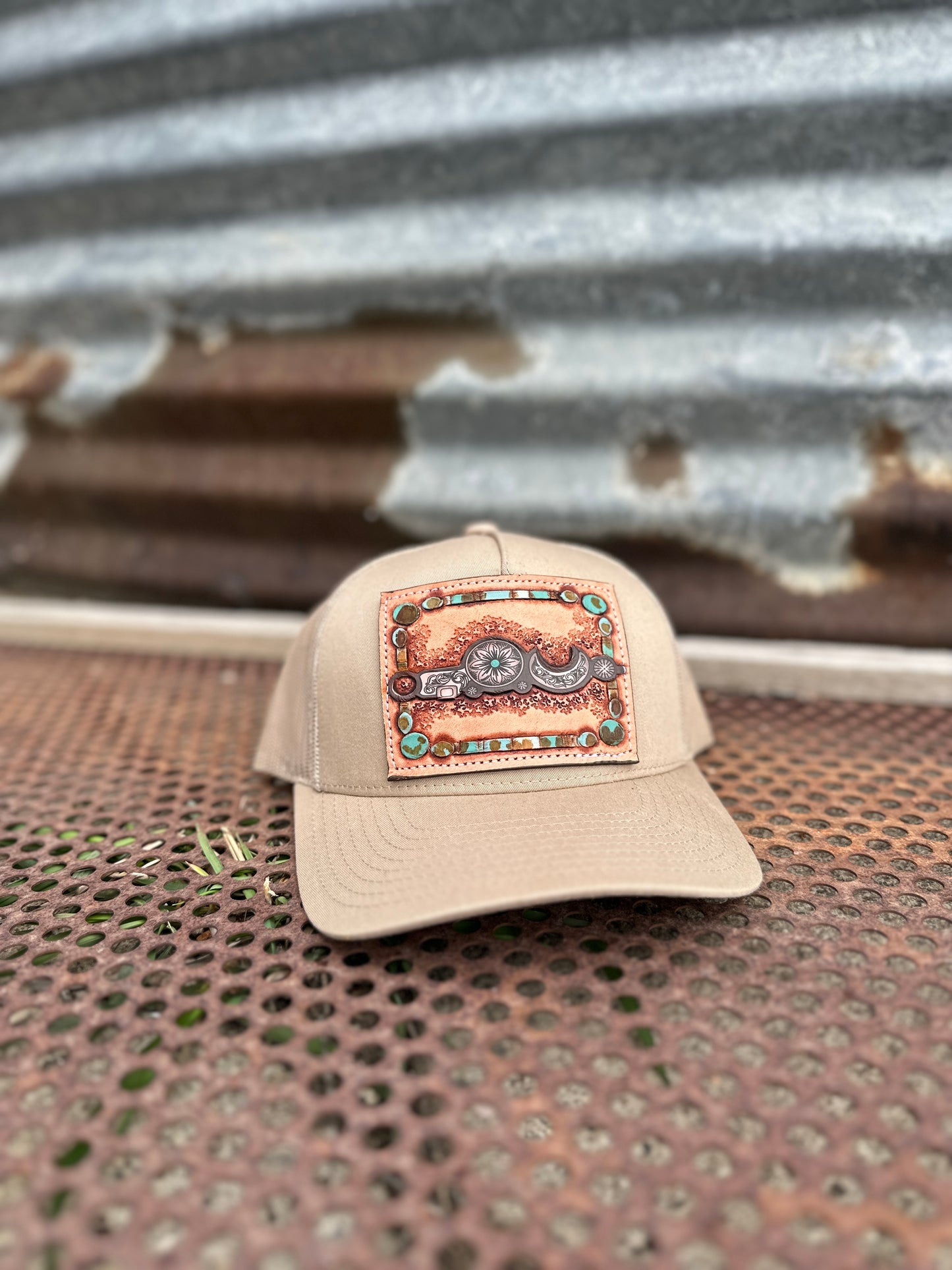 Bridle Bit Hand Tooled Low Profile Trucker Cap